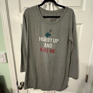 “Hurry Up and Kiss Me” mistletoe sleepshirt.